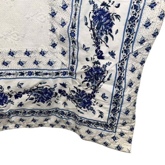 Vent du Sud French Provencal Blue white matellase cotton floral tableclo… - Picture 3 of 6
